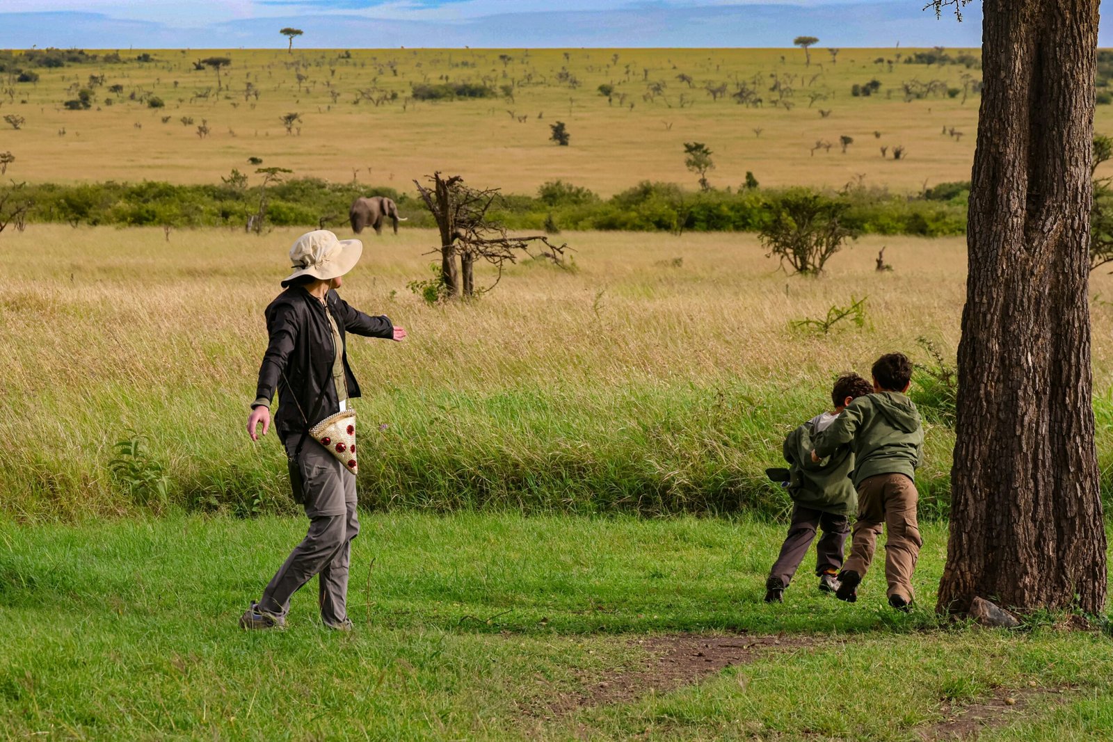 family on safari